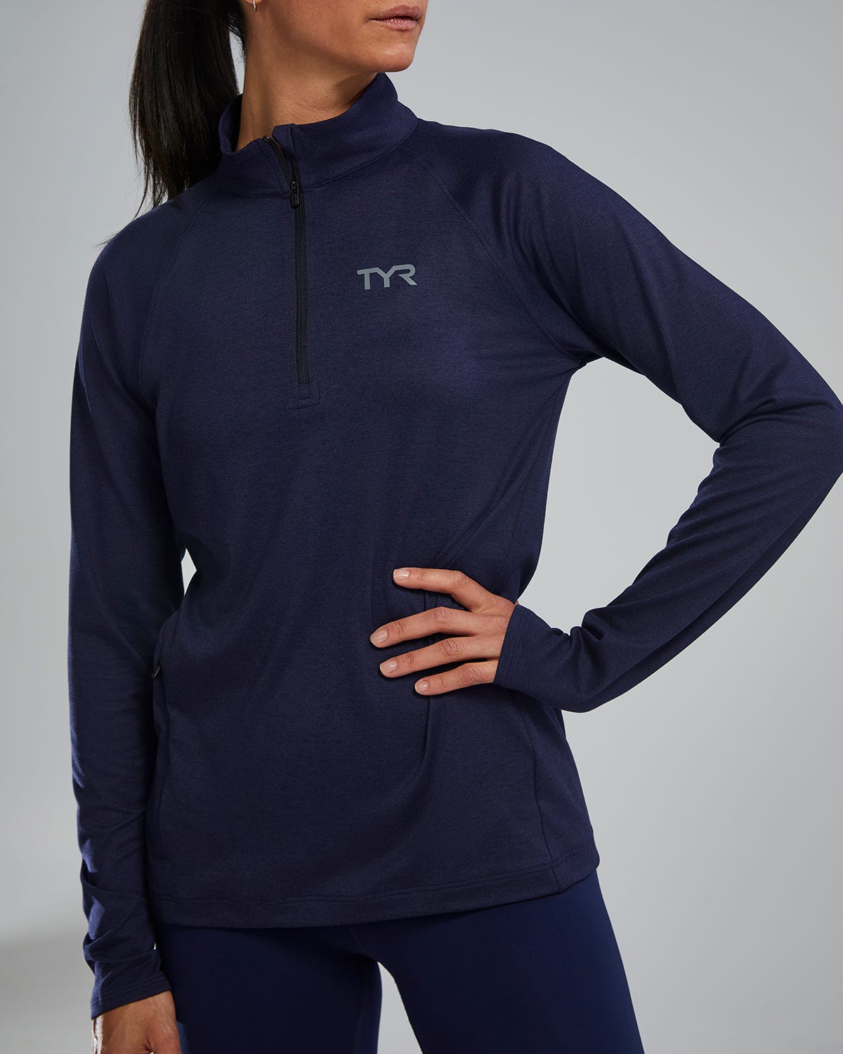 TYR Women's SLS™ Long Sleeve1⁄4 Zip- Solid