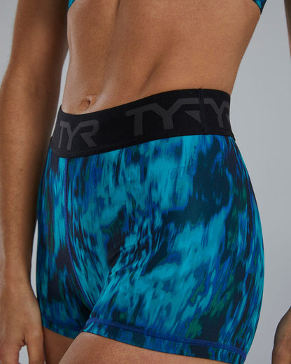  TYR Base Kineticª Women's Mid-Rise 2" Logo Shorts - Ripplex