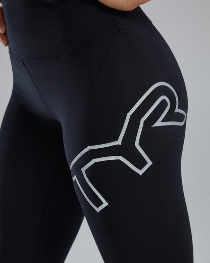  TYR Base Kineticª Women's High-Rise 28" Logo Leggings - Solid