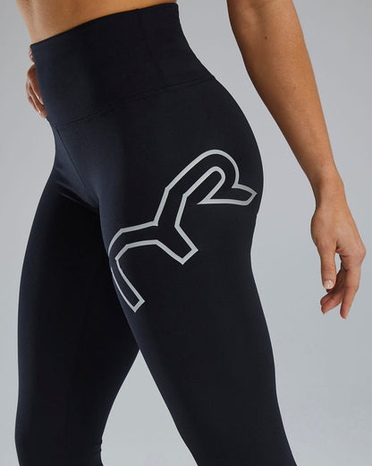  TYR Base Kineticª Women's High-Rise 28" Logo Leggings - Solid