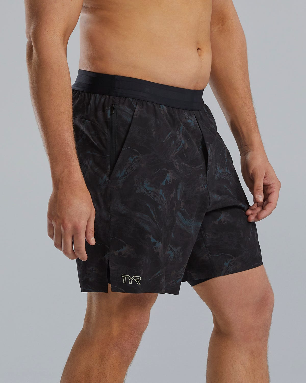  TYR Hydrosphereª Men's Lined 7" Unbroken Shorts - Meteorite