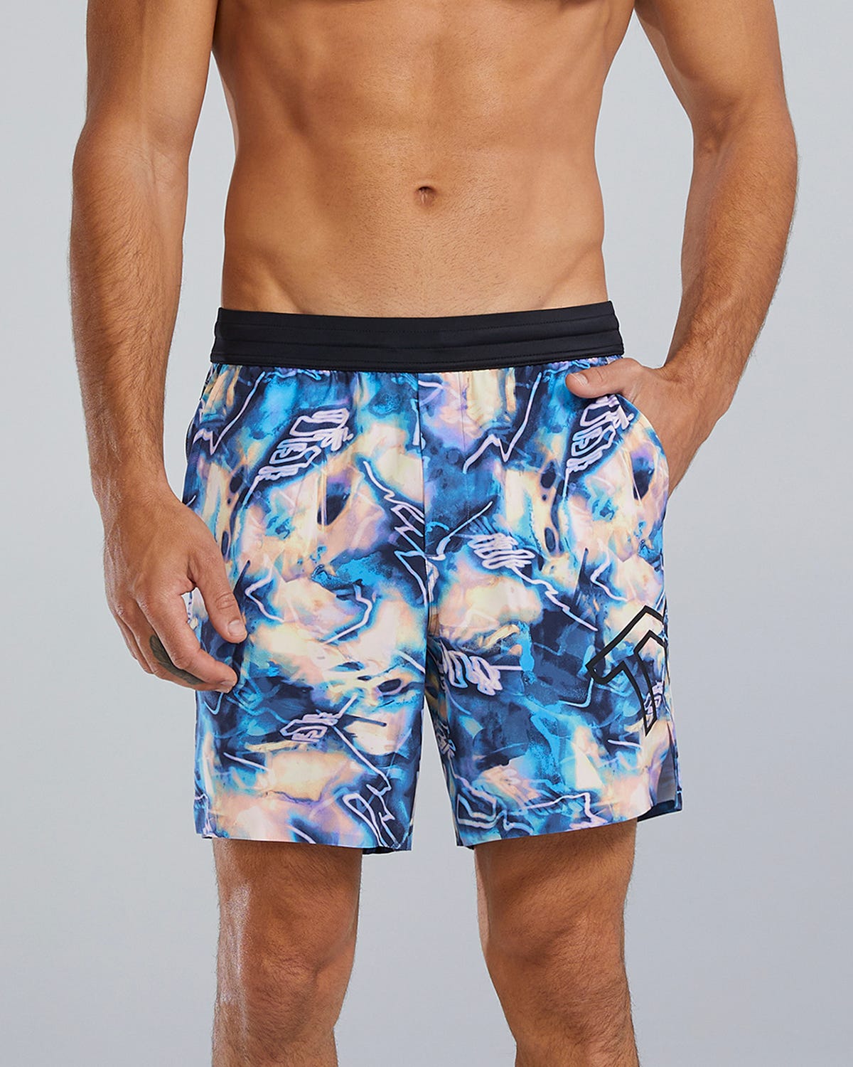  TYR Hydrosphereª - Men's Unbroken Shorts - Unlined 7" - Voltage Pazzo
