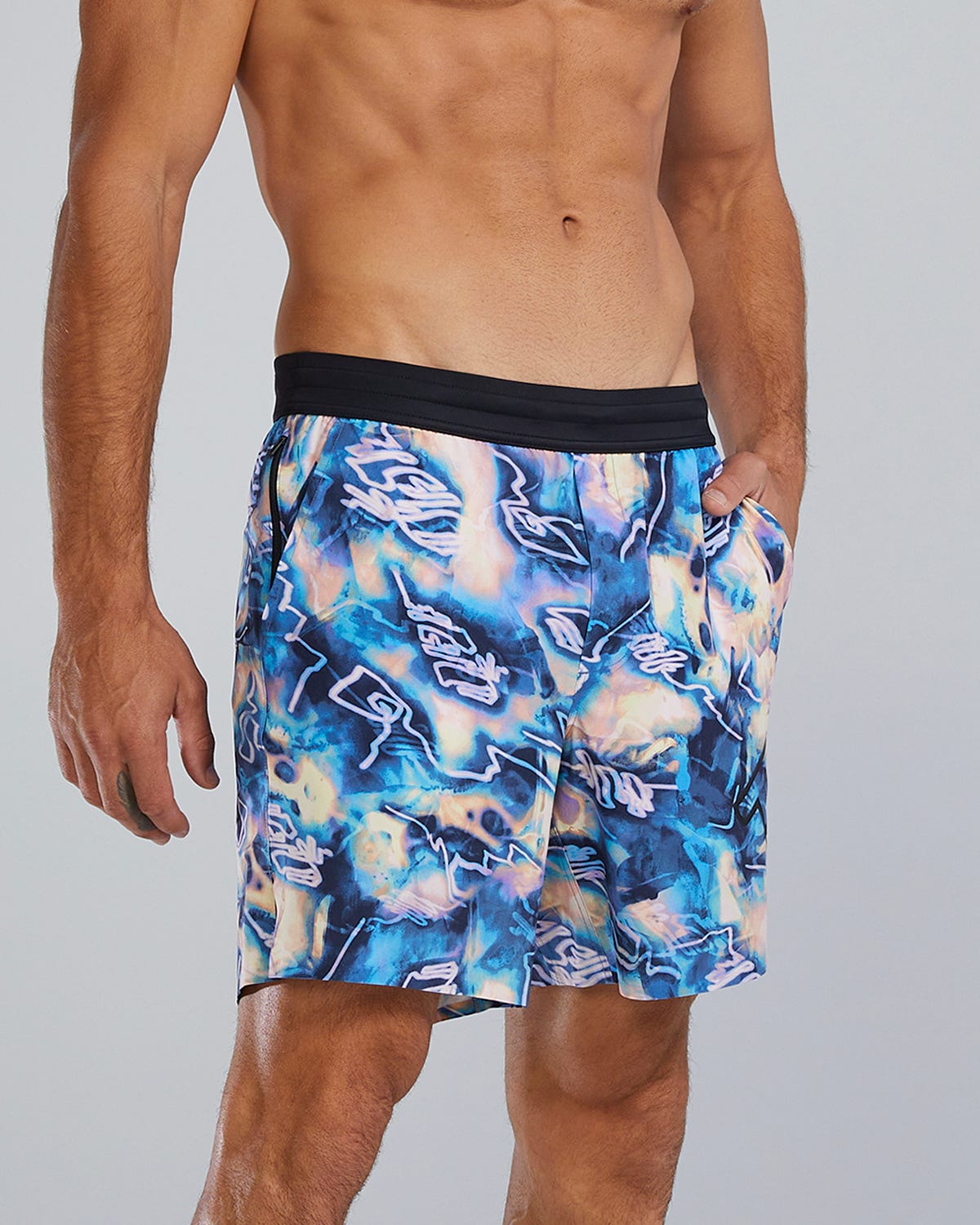  TYR Hydrosphereª - Men's Unbroken Shorts - Lined 7" - Voltage Pazzo