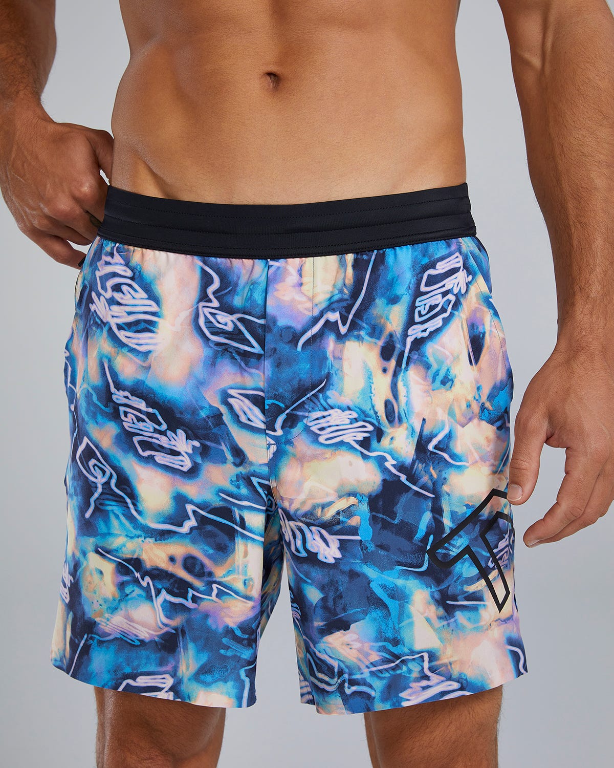  TYR Hydrosphereª - Men's Unbroken Shorts - Lined 7" - Voltage Pazzo