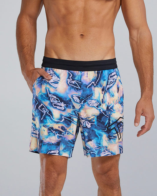  TYR Hydrosphereª - Men's Unbroken Shorts - Lined 7" - Voltage Pazzo