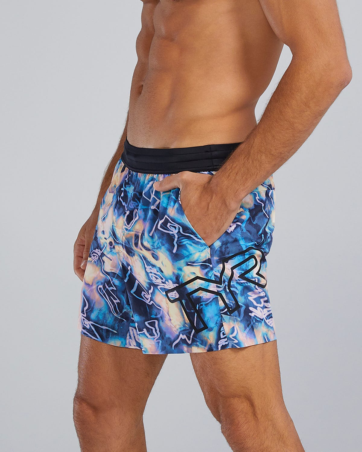  TYR Hydrosphereª - Men's Unbroken Shorts - Unlined 5" - Voltage Pazzo