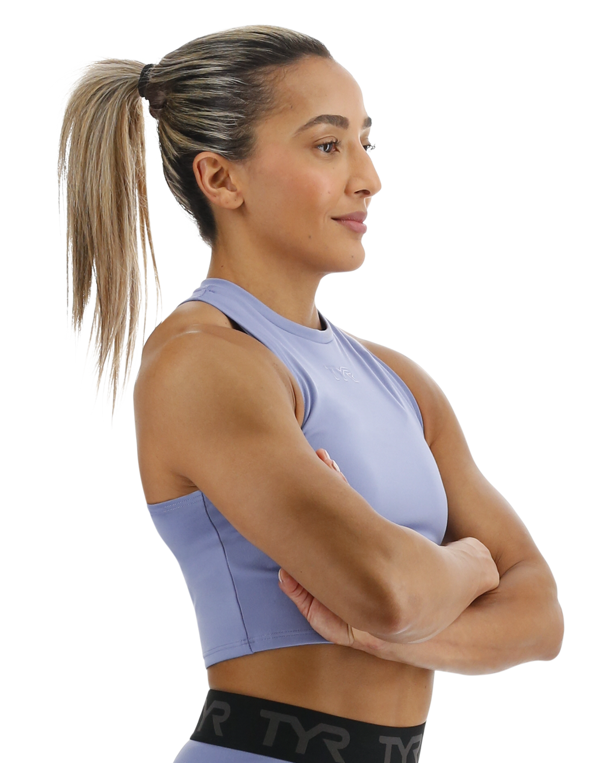  TYR Base Kinetic™ Women's Cropped High Neck Tank - Solid
