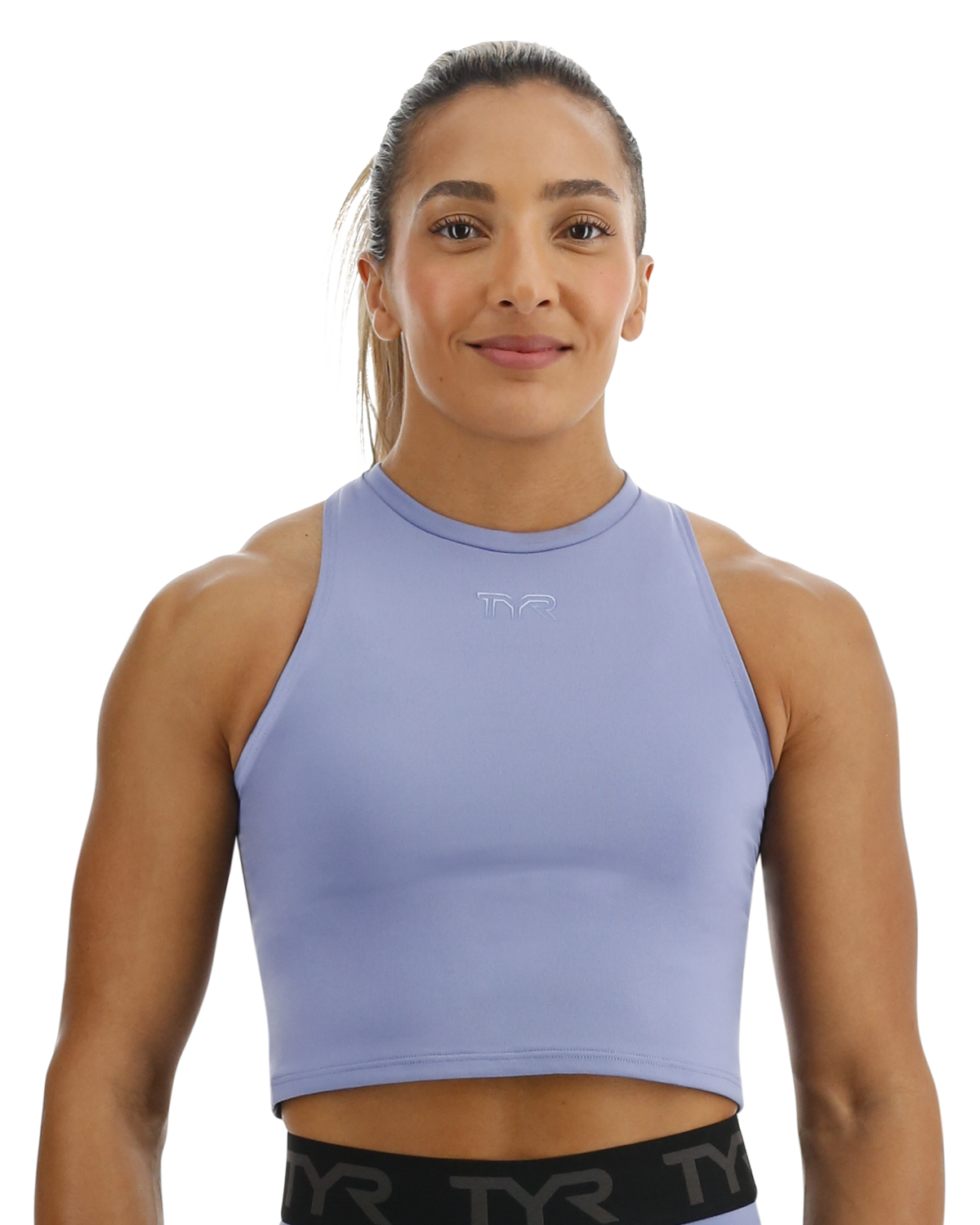  TYR Base Kinetic™ Women's Cropped High Neck Tank - Solid