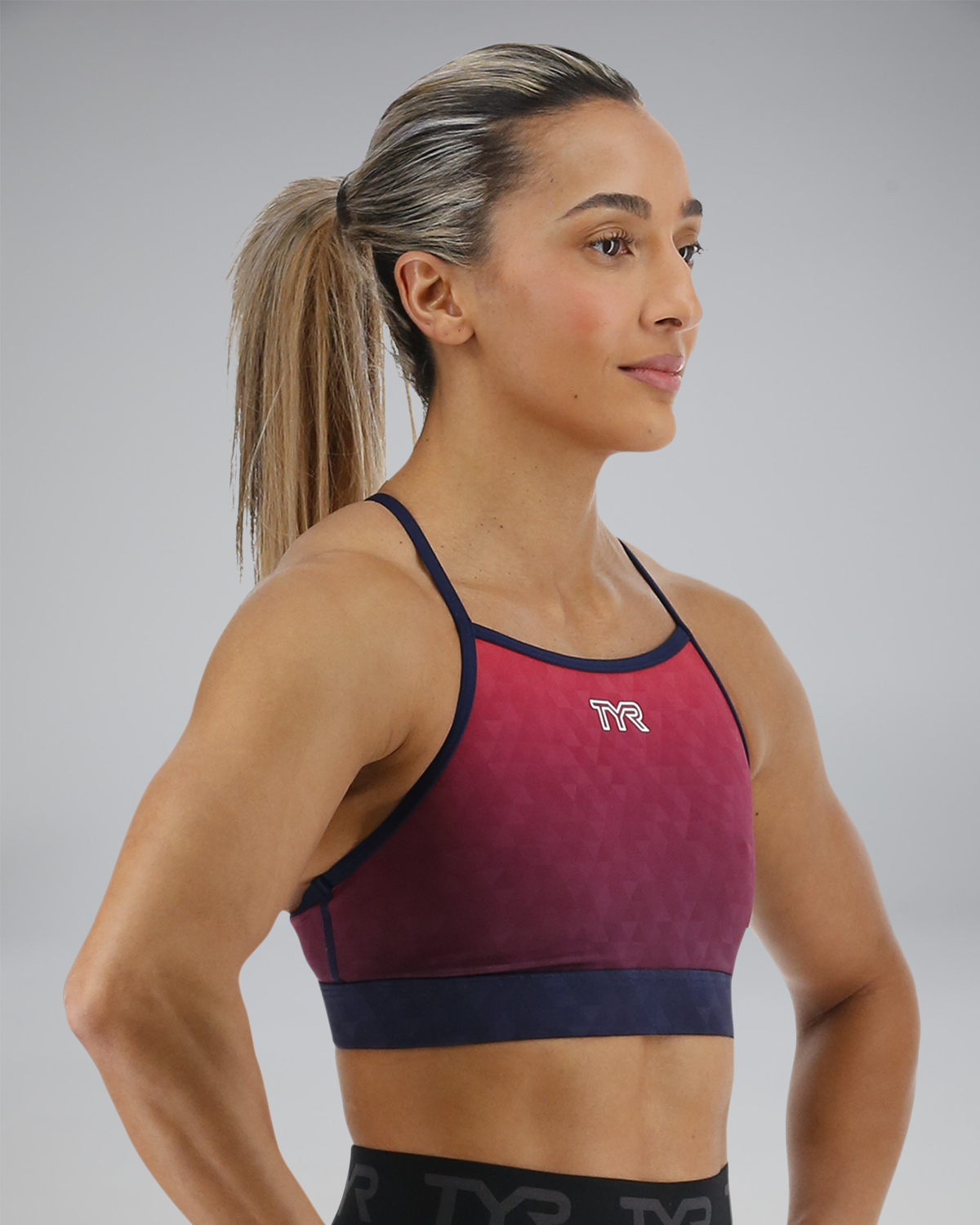  TYR Base Kinetic™ Women's High Neck Sports Bra - Ember