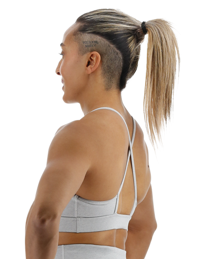 TYR Base Kinetic™ Women's High Neck Big Logo Sports Bra - Heather