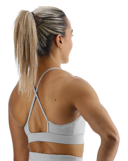  TYR Base Kinetic™ Women's High Neck Big Logo Sports Bra - Heather