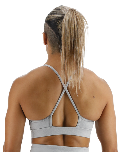  TYR Base Kinetic™ Women's High Neck Big Logo Sports Bra - Heather