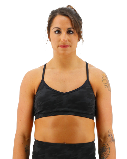 TYR Base Kinetic™ Women's V-Neck Sports Bra - Blackout Camo