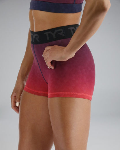  TYR Base Kineticª Women's Mid-Rise 2" Logo Shorts - Ember