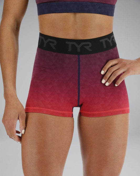  TYR Base Kineticª Women's Mid-Rise 2" Logo Shorts - Ember