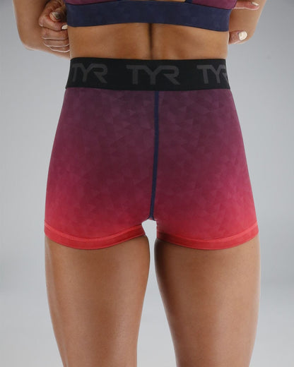  TYR Base Kineticª Women's Mid-Rise 2" Logo Shorts - Ember