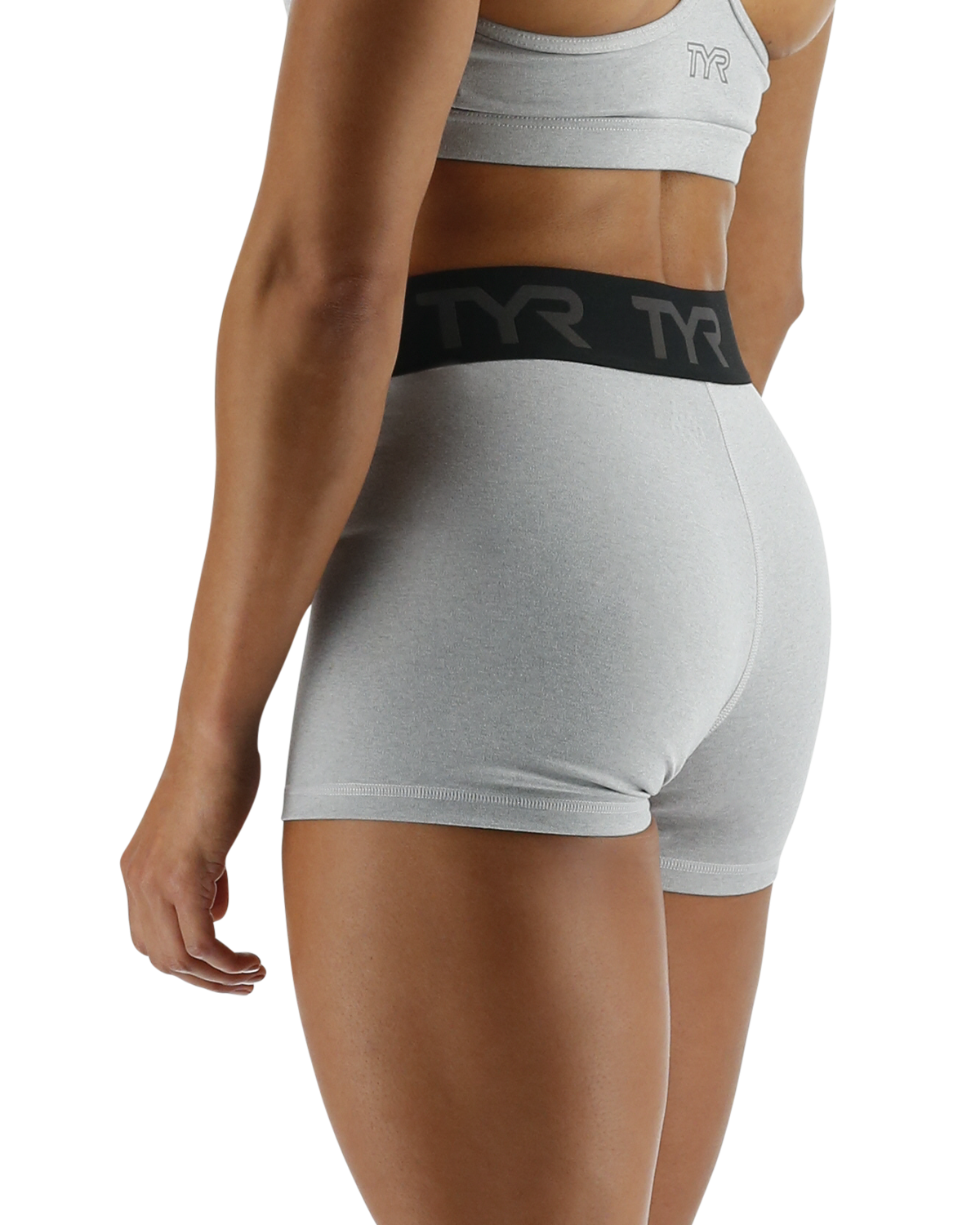  TYR Base Kineticª Women's Mid-Rise 2" Logo Shorts - Heather