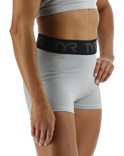  TYR Base Kineticª Women's Mid-Rise 2" Logo Shorts - Heather