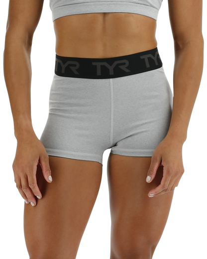  TYR Base Kineticª Women's Mid-Rise 2" Logo Shorts - Heather