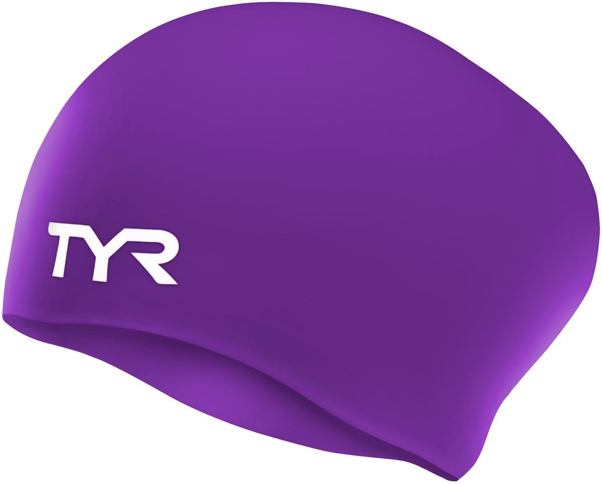  TYR Adult Long Hair Silicone Wrinkle-Free Swim Cap