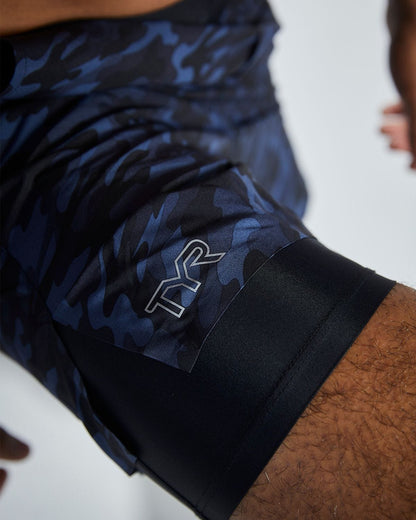 TYR Hydrosphereª Men's Lined 7" Unbroken Shorts - Midnight Camo