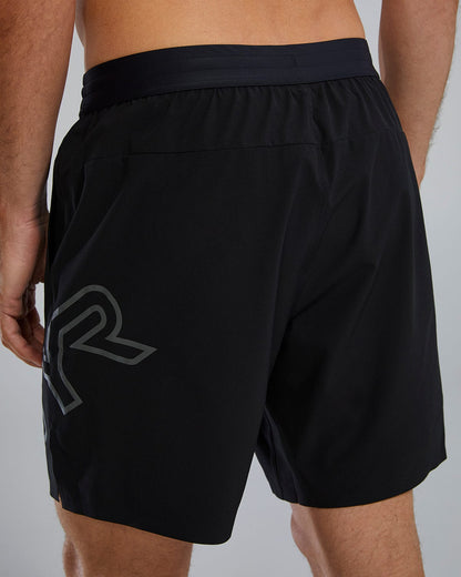  TYR Hydrosphereª Men's Lined 7" Unbroken Big Logo Shorts - Solid