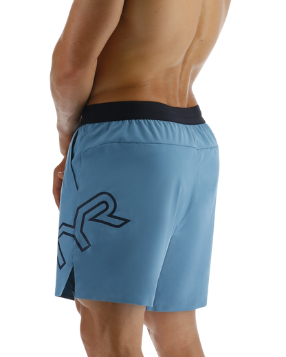  TYR Hydrosphereª Men's Lined 9" Unbroken Big Logo Shorts - Solid