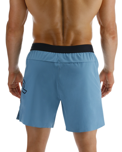  TYR Hydrosphereª Men's Lined 9" Unbroken Big Logo Shorts - Solid