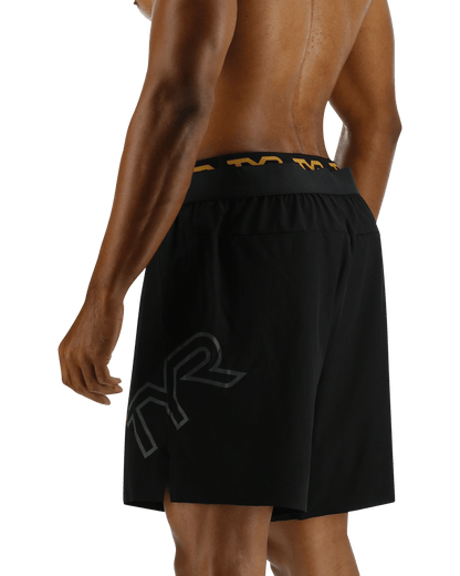  TYR Hydrosphereª Men's Unlined 7" Unbroken Big Logo Shorts - Solid