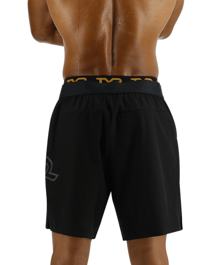  TYR Hydrosphereª Men's Unlined 7" Unbroken Big Logo Shorts - Solid