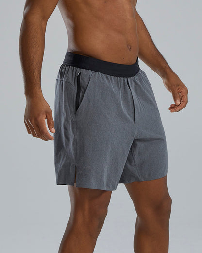  TYR Hydrosphereª Men's Unlined 7" Unbroken Big Logo Shorts - Solid