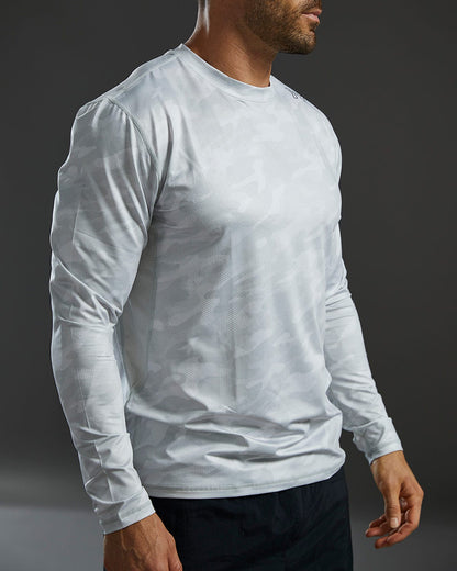  TYR SunDefense™ Men's Vented Long Sleeve Crew Shirt - Camohex