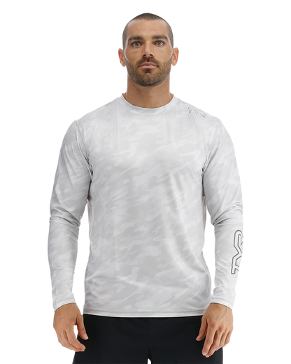 TYR SunDefense™ Men's Vented Long Sleeve Crew Shirt - Camohex