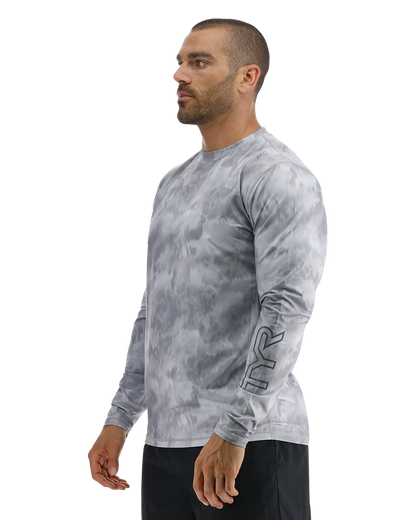  TYR SunDefense™ Men's Vented Long Sleeve Crew Shirt - Turbulent