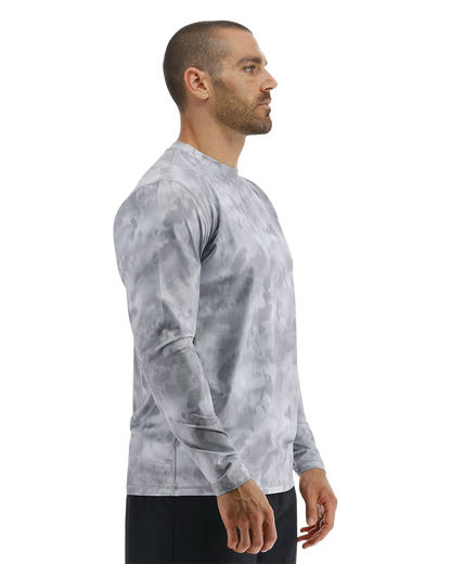  TYR SunDefense™ Men's Vented Long Sleeve Crew Shirt - Turbulent