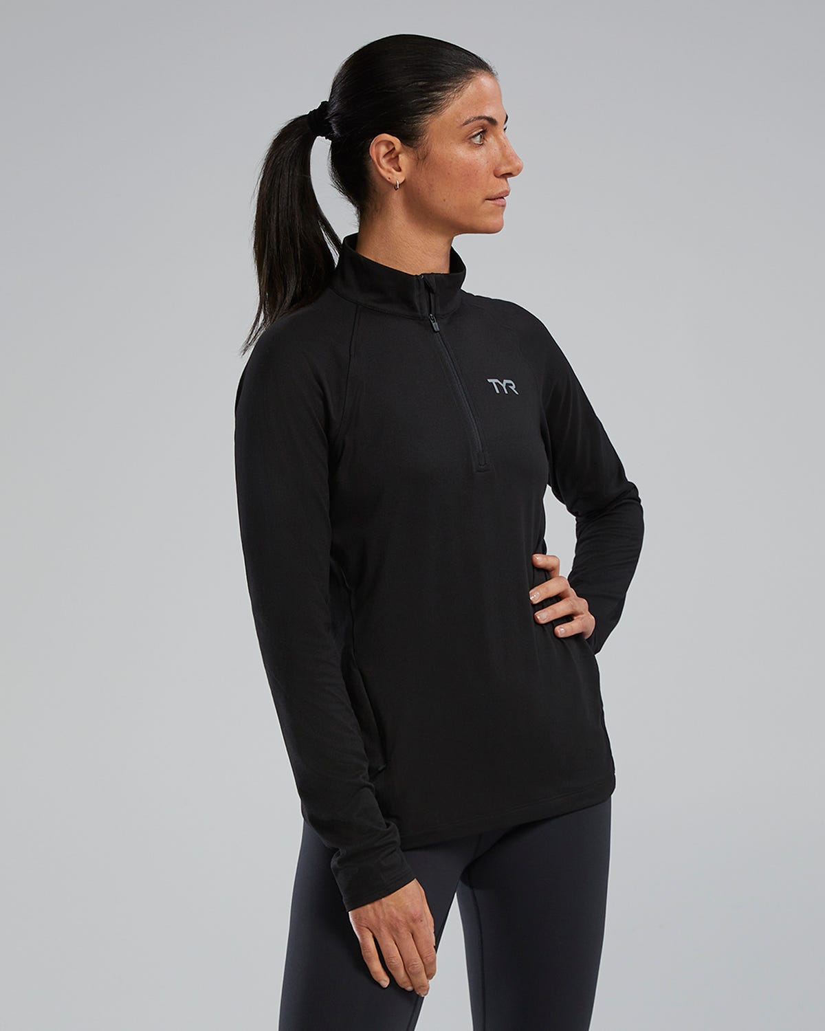  TYR Women's SLS™ Long Sleeve1⁄4 Zip- Solid
