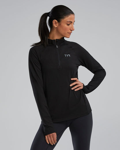  TYR Women's SLS™ Long Sleeve1⁄4 Zip- Solid