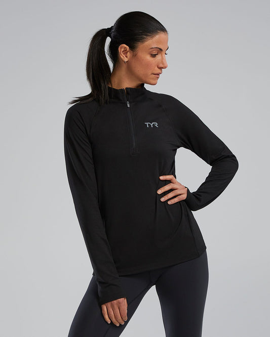  TYR Women's SLS™ Long Sleeve1⁄4 Zip- Solid