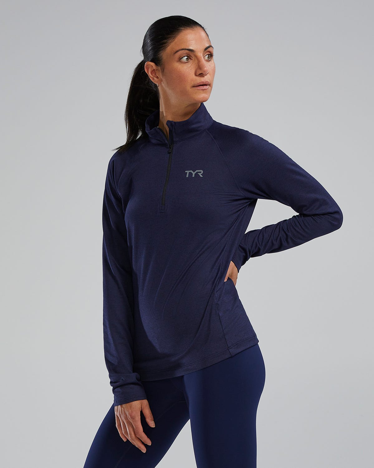  TYR Women's SLS™ Long Sleeve1⁄4 Zip- Solid