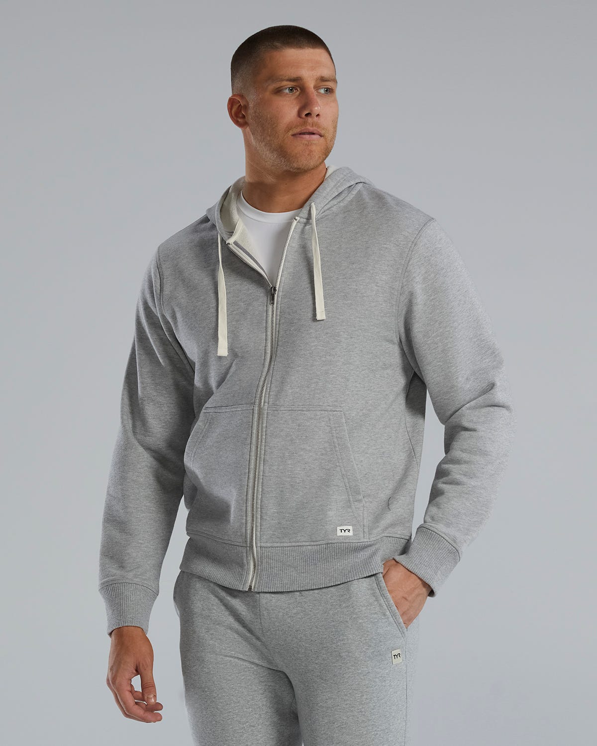 TYR UltraSoft Men's Heavyweight Terry Full-Zip Hoodie - Solid