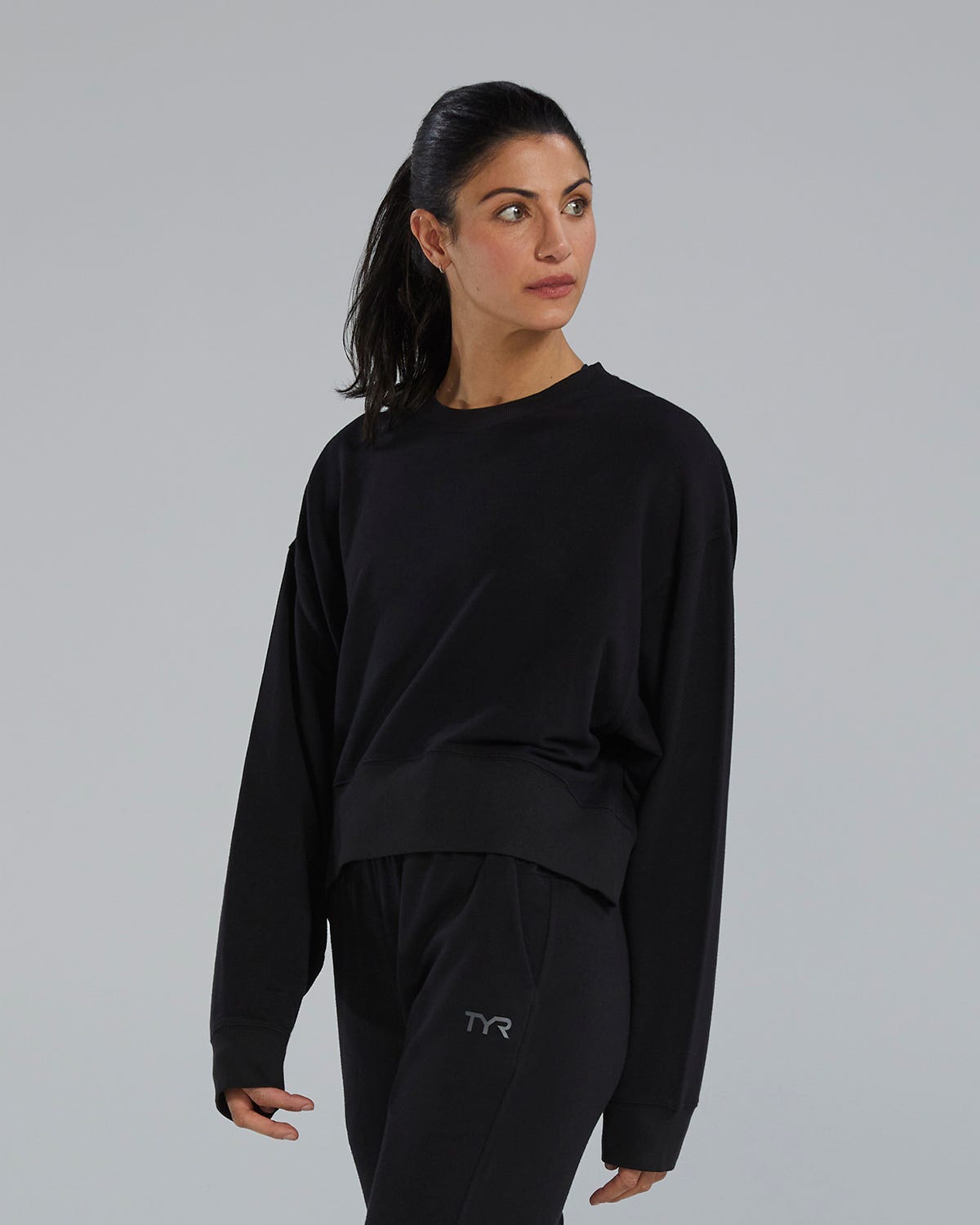 TYR UltraSoft Women's Midweight Terry Cropped Crew