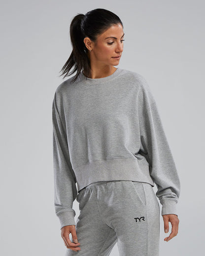  TYR UltraSoft Women's Midweight Terry Cropped Crew