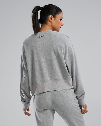  TYR UltraSoft Women's Midweight Terry Cropped Crew
