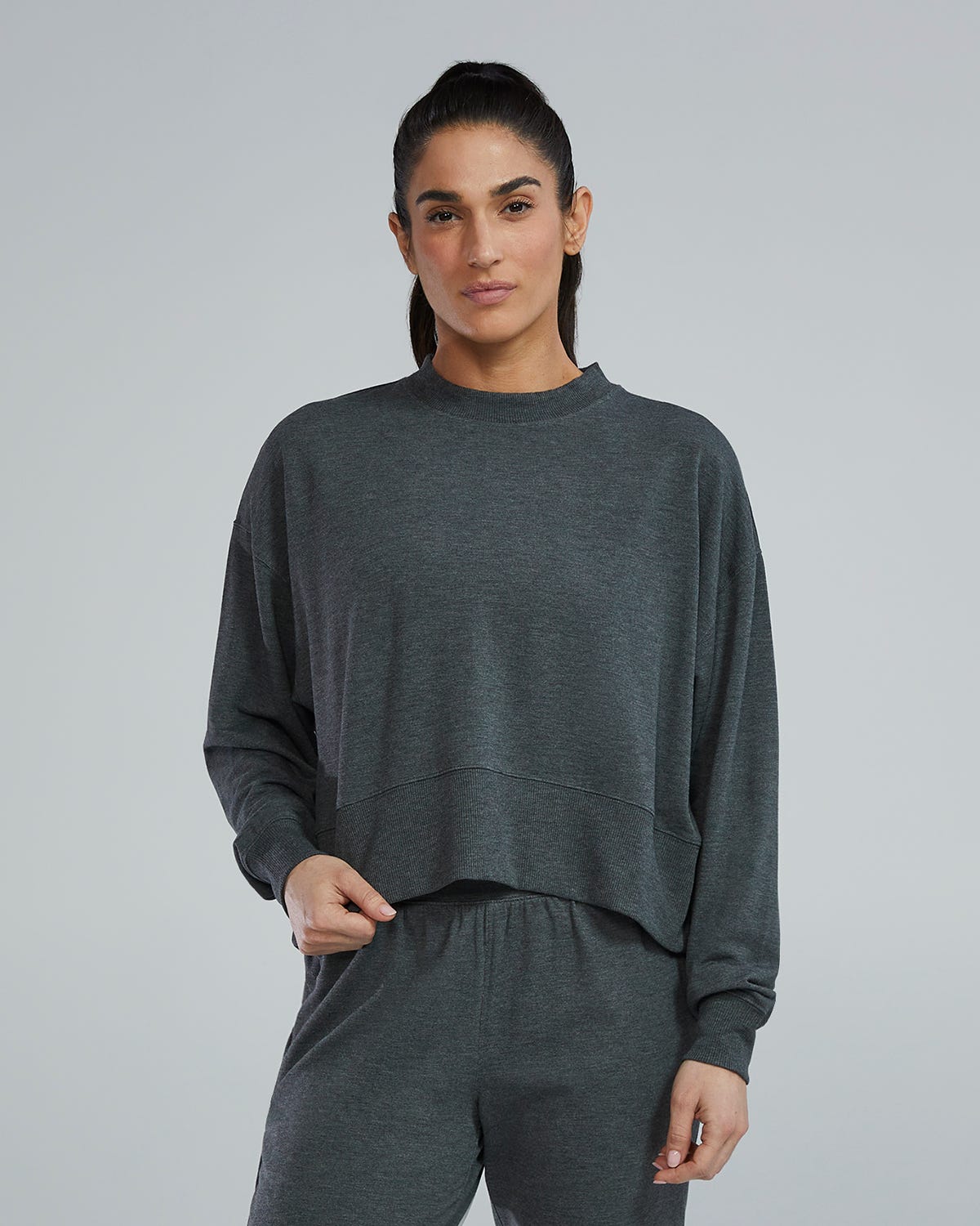  TYR UltraSoft Women's Midweight Terry Cropped Crew