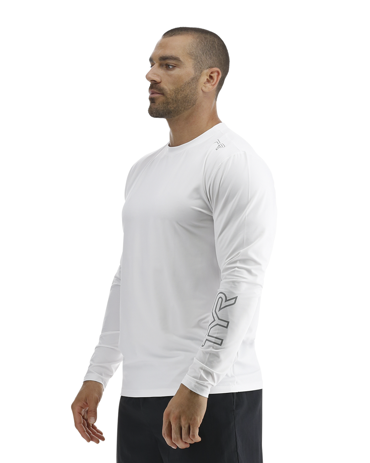  TYR SunDefense™ Men's Vented Long Sleeve Crew Shirt - Solid