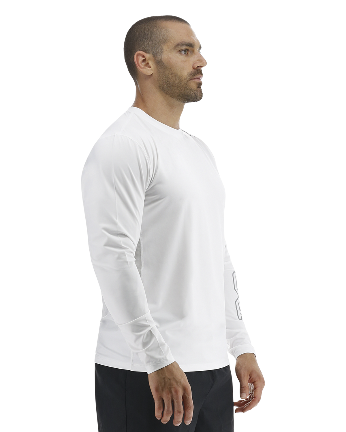  TYR SunDefense™ Men's Vented Long Sleeve Crew Shirt - Solid