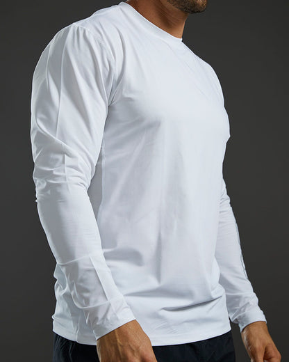  TYR SunDefense™ Men's Vented Long Sleeve Crew Shirt - Solid