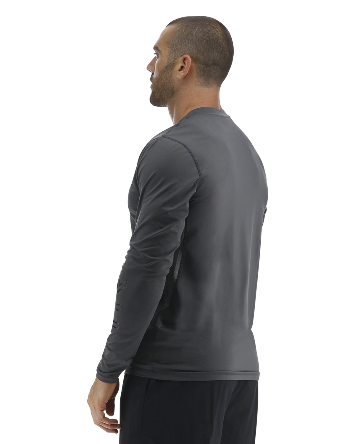  TYR SunDefense™ Men's Vented Long Sleeve Crew Shirt - Solid