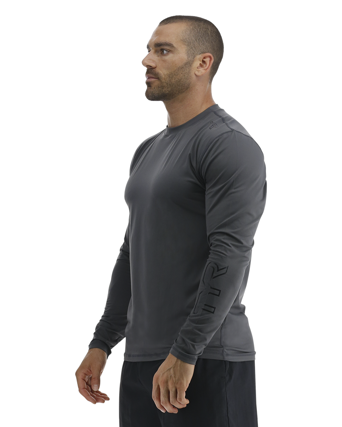  TYR SunDefense™ Men's Vented Long Sleeve Crew Shirt - Solid