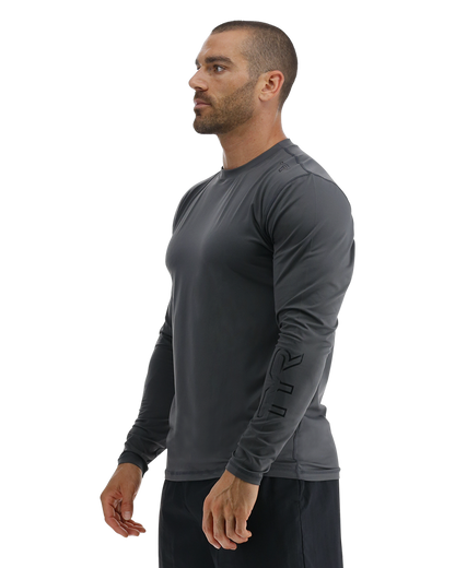  TYR SunDefense™ Men's Vented Long Sleeve Crew Shirt - Solid